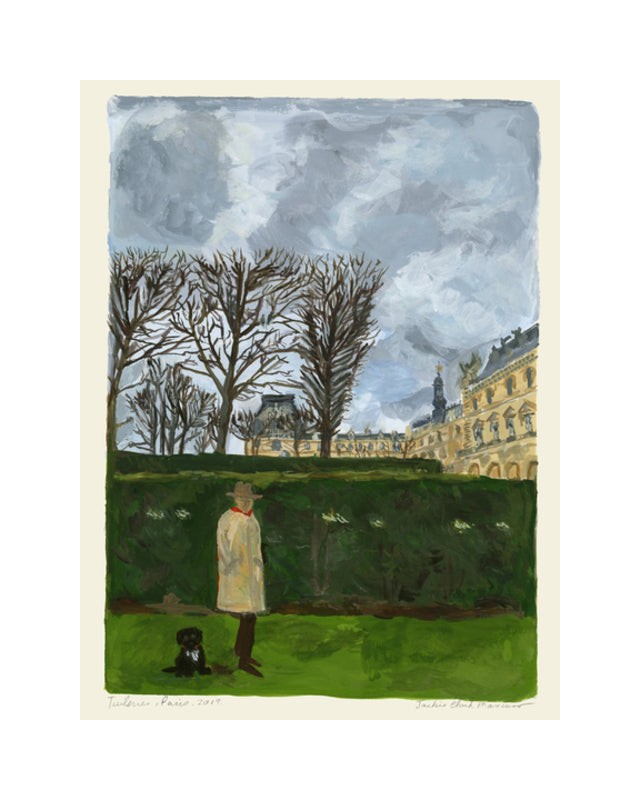 Man Walking Dog, Jardin des Tuileries, Paris